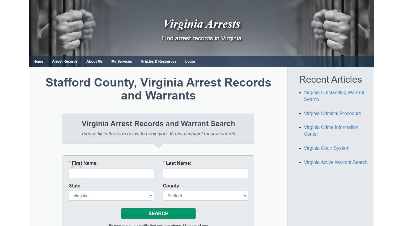 Stafford County, Virginia Arrest Records and Warrants