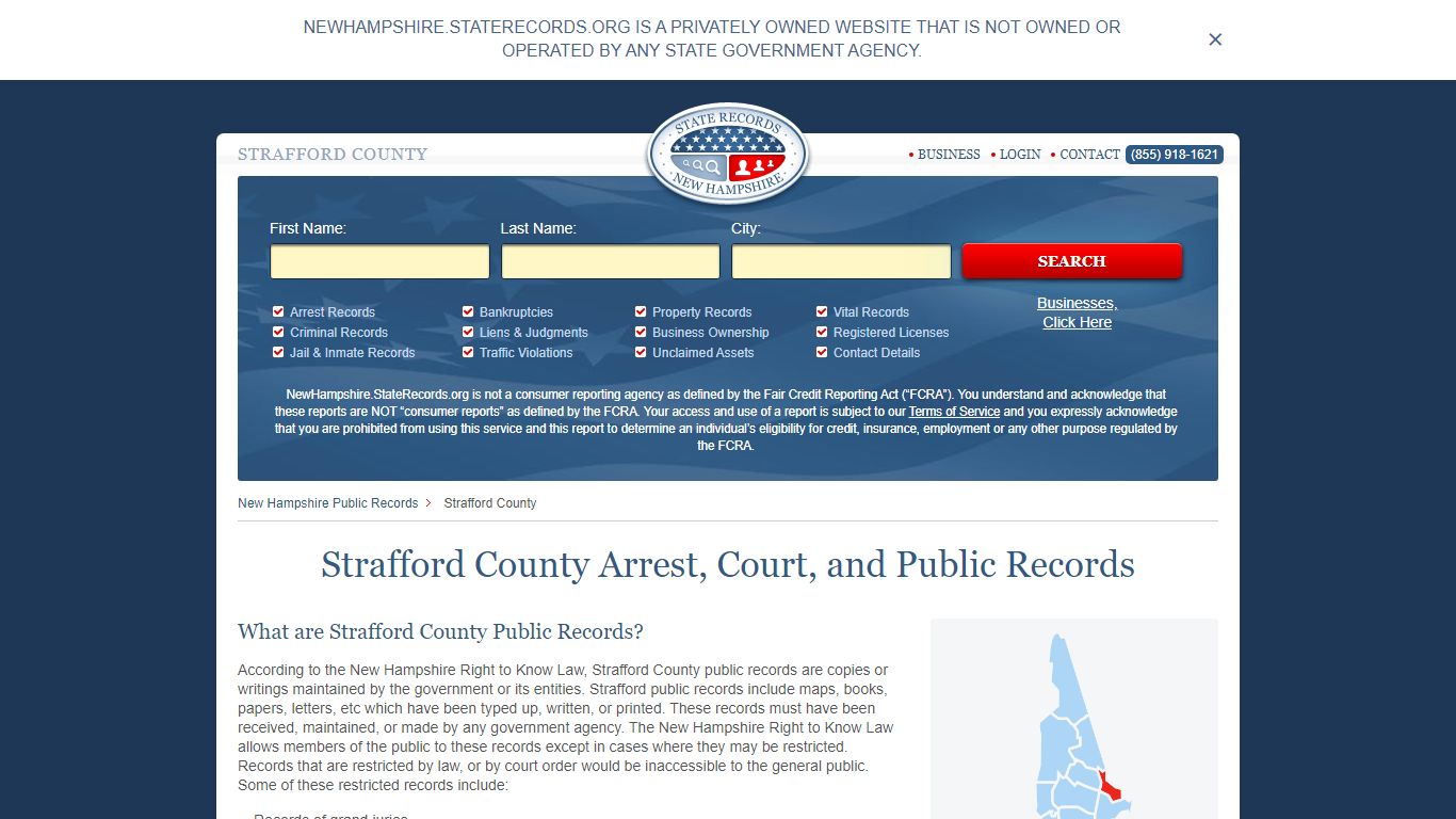 Strafford County Arrest, Court, and Public Records